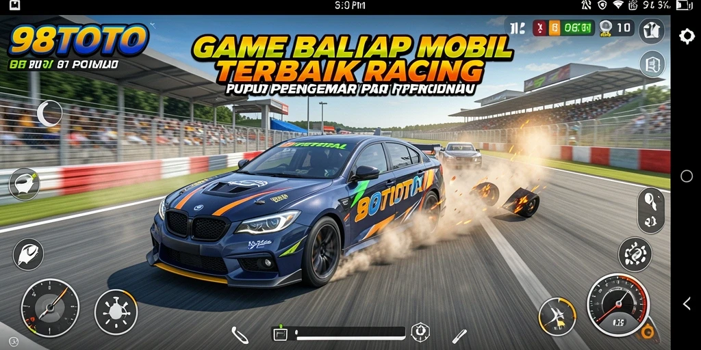 Gameplay seru balapan mobil di 98TOTO dengan berbagai lintasan.