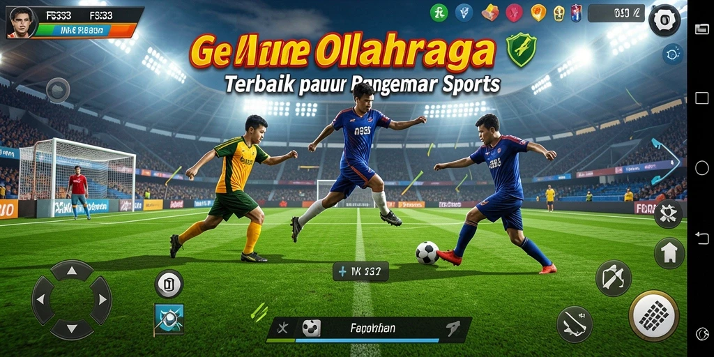 Tampilan seru dari gameplay olahraga yang mendebarkan.