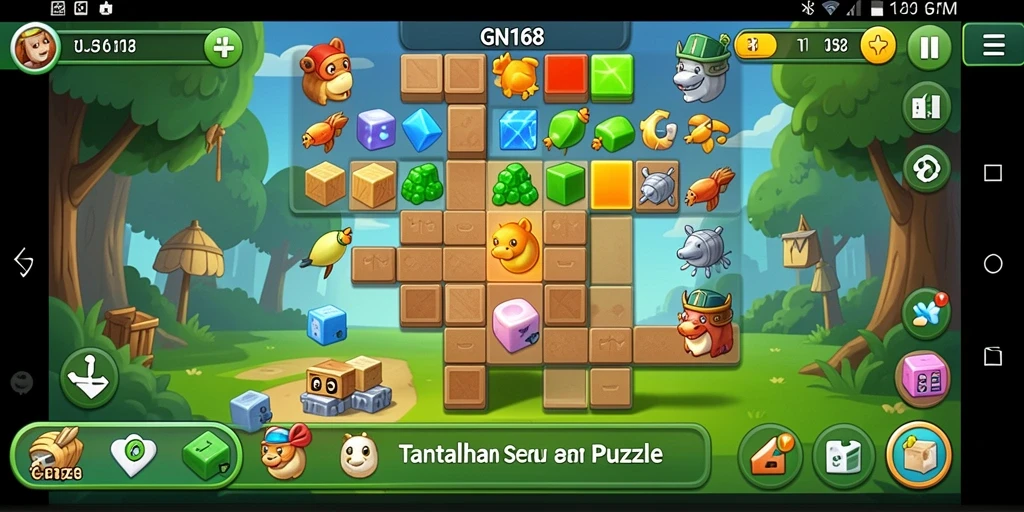 Tampilan gameplay GN168 dengan variasi teka-teki menantang.
