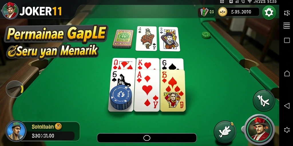 Tampilan gameplay JOKER11 saat bermain Gaple dengan teman.
