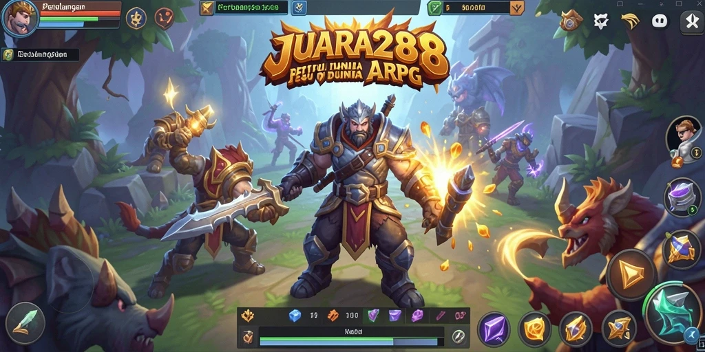 Tampilan pertarungan seru dalam game ARPG JUARA288.