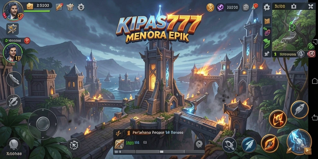 Tampilan gameplay menakjubkan dari KIPAS777 dalam Tower Defense.