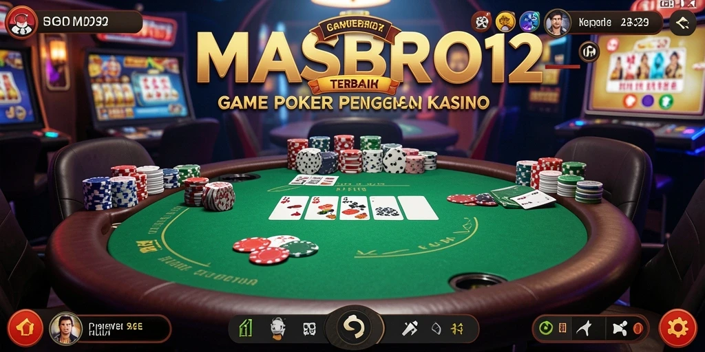 Tampilan gameplay menarik di MASBRO12 dengan suasana Poker yang seru.
