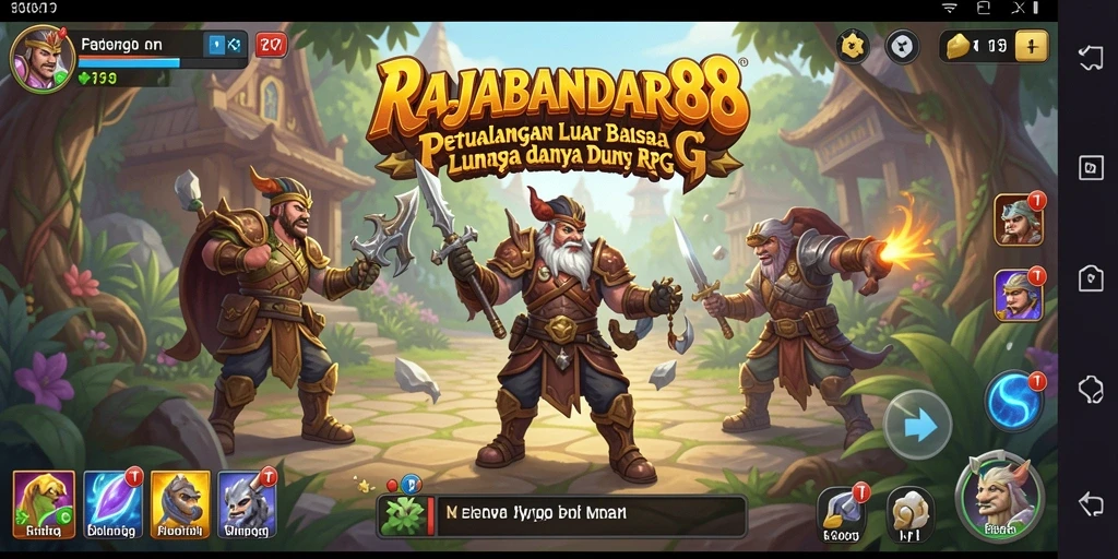 Tampilan gameplay seru dari RAJABANDAR88 yang menggambarkan aksi RPG mendebarkan.