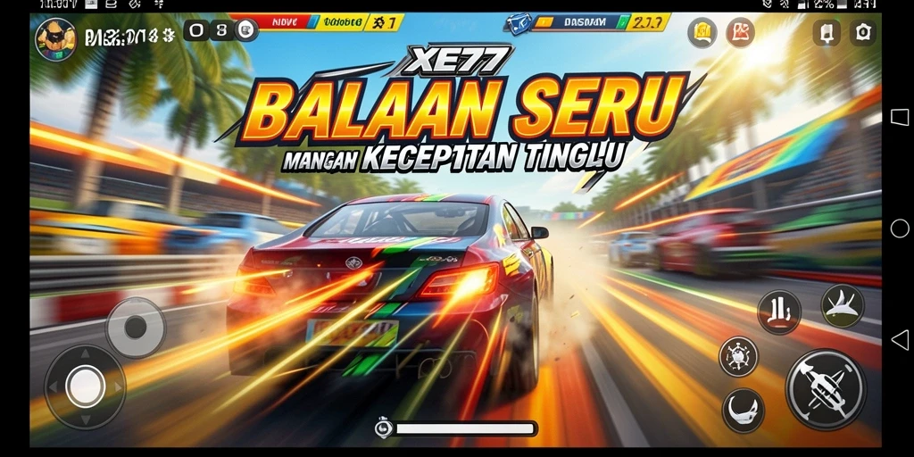 Tampilan tajam dan dinamika gameplay balap di XE77.